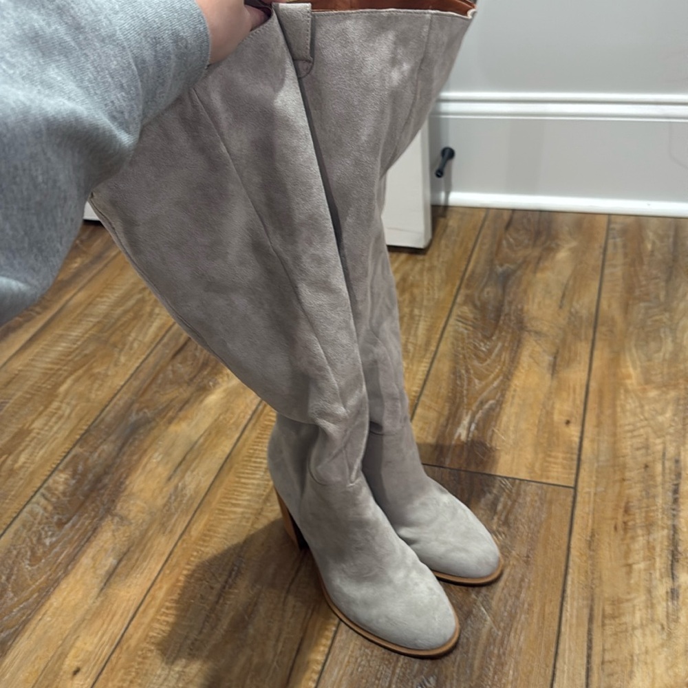 Vici Gray Heeled Boots